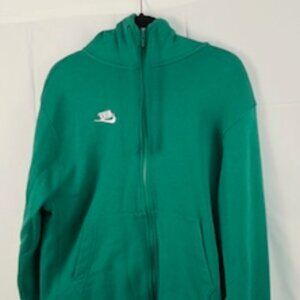 Nike Green Zip-Up Hoodie with Swoosh - Size M
